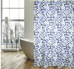 MSV Perdea de duş MSV Mosaiko Textil 180x200 cm alb/albastru (149279) Perdea de dus