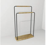 Devo Suport prosop stativ Devo Gloria Oval, 2 brațe, 53x85, 3x19 cm, negru/stejar (OV-STR53-L09D01)