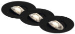 Briloner Spot LED încastrat Briloner Nava 5W 460 lumeni, 3000K, Ø90 mm, negru, pachet 3 bucăți (7048-035)