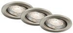 Briloner Spoturi încastrate mobile Briloner GU10 5W Ø86 mm, becuri LED incluse, nichel mat, pachet 3 bucăți (7050-032)