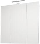 Savini Dulap baie cu oglindă Fly 77x72 cm PAL alb 3 uşi iluminare LED (261)