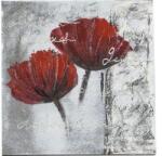 Mendola Tablou pictat manual Mendola Flori roșii 40x40 cm (218-FOPI956B)