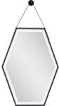 Sanotechnik Oglindă baie cu LED hexagonală Sanotechnik Soho 60x80 cm negru (ZI314)