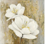 Pure Living Tablou canvas Pure Living Gold White Flowers I 40x40 cm (TS110N5)