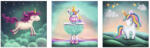 The Wall Set 3 tablouri canvas The Wall Unicorn Sleep, 3x 25x25 cm (53313)