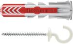Fischer Befestigungssysteme Dibluri plastic cu cârlig rotund alb Fischer DuoPower 10x50 mm, 2 bucăți (535484)
