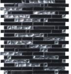 MIRAVA Mozaic sticlă-aluminiu MIRAVA negru lucios 30x34 cm (HBC002)