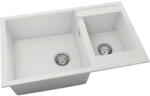 FAT Chiuvetă bucătărie fatgranit 2 cuve FAT Avangard 233 49x80 cm fără picurător Pure White reversibilă (233-1000) Chiuveta