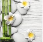 Pure Living Tablou sticlă Pure Living Flowers Stones Bamboos I 30x30 cm (GLA1829A)