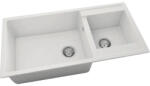 FAT Chiuvetă bucătărie fatgranit 2 cuve FAT Avangard 235 49x95 cm fără picurător Pure White reversibilă (235-1000) Chiuveta