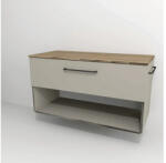 Devo Dulap bază lavoar baie suspendat Devo Sonus 2.0 97x52 cm MDF bej/stejar bardolino 1 sertar cu închidere lentă 1 poliță (SO2-SU1S97x52F89K51)