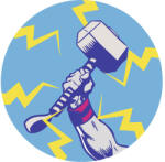 Komar Fototapet rotund autoadeziv Komar DD1-056 Avengers Thor's Hammer Pop Ø 125 cm (DD1-056)