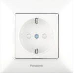 Panasonic Priză simplă cu împământare Panasonic Arkedia Slim, alb, cu protecție copii, incl. ramă (P-SA.S.COP)