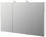 Möbelpartner Dulap baie cu oglindă Dorina 120x71 cm PAL alb 3 uşi cu iluminare (132253)