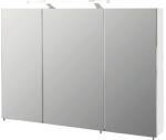 Möbelpartner Dulap baie cu oglindă Dorina 100x75 cm PAL alb 3 uşi cu iluminare (124889)