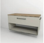 Devo Bază lavoar baie Devo Sonus 2.0, 1 sertar cu închidere lentă 1 poliță, MDF, 97x52 cm, grej/stejar bardolino (SO2-SU1S97x52F91K51)