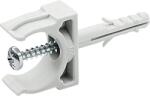PM Flex Bride plastic cu diblu pentru tub rigid Ø20 mm, pachet 10 bucăți, culoare gri, incl. șuruburi (CTH20G10)
