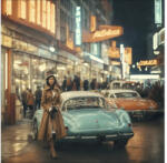 Pure Living Tablou sticlă Pure Living Vintage Car On The Street I 50x50 cm (GLA2850B)