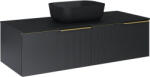 Jungborn Dulap bază lavoar baie suspendat Jungborn NONUS 120 cm PAL negru mat 2 sertare (169480)