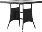 vidaXL Fekete polyrattan kerti asztal 80x80x74 cm (318712)