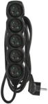 EMOS Cablu prelungitor 3 m / 5 prize / negru / PVC / 1 mm2