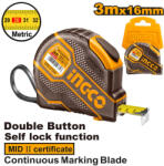 INGCO Mérőszalag 3 m x 16 mm gumírozott (HSMT08031E) - vasasszerszam