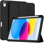 Techsuit - Flex háromrétű (ceruzatartóval) - iPad 10 (2022) 10, 9 - Fekete tok