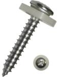 Schäfer + Peters Șuruburi pentru tablă cu cap bombat cruce și șaibă Dresselhaus 3, 9x19 mm oțel inox A2, 100 bucăți (0/3430/000/ 3,9/ 19/ /74)