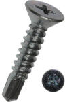 Dresselhaus Șuruburi pentru tablă autoforante cu cap înecat cruce Dresselhaus 3, 9x32 mm DIN7504 oțel zincat, 1000 bucăți (0/6064/001/3,9x32/01)
