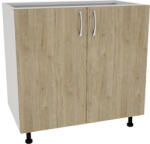 haaus Corp inferior bucătărie 80 cm, 2 uși, alb/lemn natural (505035)