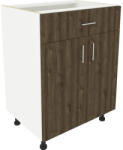 haaus Corp inferior bucătărie Karo 60 cm, 2 uși 1 sertar, alb/stejar bronz (917395)