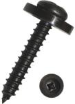 Dresselhaus Șuruburi pentru tablă cu cap bombat cruce și șaibă Dresselhaus 3, 9x22 mm oțel inox A2 brunat, 100 bucăți (0/3430/083/ 3,9/ 22/ /74)