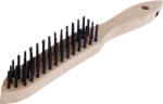 LESSMANN Perie de sârmă oțelită Lessmann 290mm, 4 rânduri, mâner din lemn (100.041.HB)