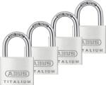 ABUS Lacăte aluminiu Abus Titalium 40mm, belciug Ø6, 5mm, pachet 4 bucăți, 5 chei (564369)
