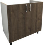 haaus Mască chiuvetă bucătărie 80 cm, 2 uși, alb/stejar bronz (911904)