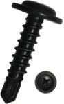 Dresselhaus Șuruburi pentru tablă autoforante cu cap semibombat cruce Dresselhaus 4, 8x13 mm DIN7504 oțel zincat negru, 100 bucăți (0/6051/051/4,8X13/51)