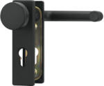ABUS Mânere mobil/fix cu șild ușă intrare Abus 72/165 mm, pentru cilindru, negru (215261)