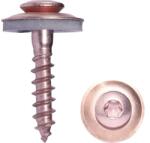 Dresselhaus Șuruburi pentru tablă cu cap semibombat Torx și șaibă cauciuc EPDM Dresselhaus 4, 5x35 mm oțel inox A2 cuprat, 100 bucăți (0/3516/080/ 4,5/ 35/ /02)