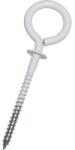 Dresselhaus Șuruburi pentru lemn cu ochi Dresselhaus 4, 4x60 mm oțel plastifiat alb, cu guler de oprire/mascare, 100 bucăți (0/2149/796/4,4x60/01)