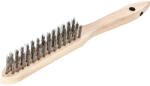 LESSMANN Perie de sârmă inoxidabilă Lessmann 290mm, 3 rânduri, mâner din lemn (104.631.HB)