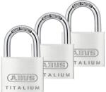ABUS Lacăte aluminiu Abus Titalium 40mm, belciug Ø6, 5mm, pachet 3 bucăți, 4 chei (564345)