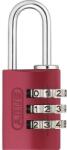 ABUS Lacăt aluminiu Abus 20mm, belciug Ø3mm, cu cifru, roșu (526794)