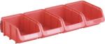 Hünersdorff Set șină de perete cu 4 casete de organizare Hünersdorff 425x75x165 mm, roșu (656500)