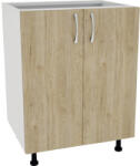 haaus Corp inferior bucătărie 60 cm, 2 uși, alb/lemn natural (505028)