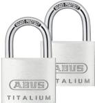 ABUS Lacăte aluminiu Abus Titalium 40mm, belciug Ø6, 5mm, pachet 2 bucăți, 3 chei (564338)