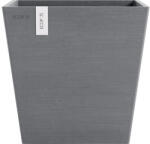 Ecopots Ghiveci Ecopots Rotterdam cu sistem de irigare plastic 25, 2x25, 2x24, 5 cm gri (ROTWR.25.GR)