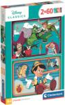 Clementoni Puzzle pentru copii Clementoni din 2 x 60 piese - Personaje Disney (24823) Puzzle