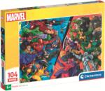 Clementoni Puzzle pentru copii Clementoni din 104 piese - Eroii vs. Răufăcătorii Marvel (25059) Puzzle