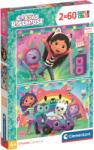 Clementoni Puzzle pentru copii Clementoni din 2 x 60 piese - Gabby's Dollhouse (24819) Puzzle