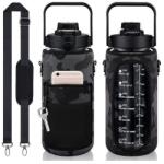  Vizes Kulacs Kulacstartó Táskával Sportoláshoz és Túrázáshoz Fekete